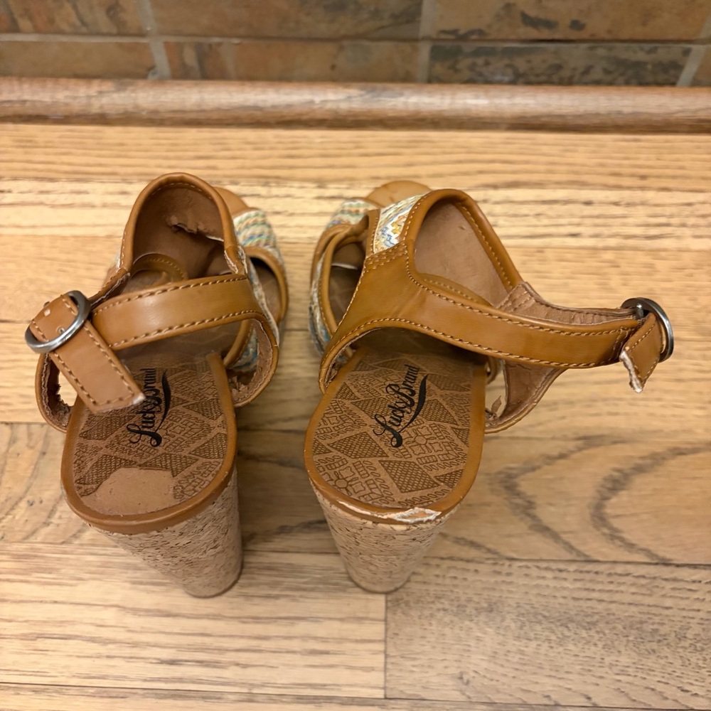 Lucky Brand Riedel 2 Shoes Multicolor Platform Cork Wedge - Picture 6 of 9